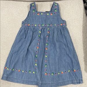GAP Blue Kids Dress with Colorful Embroidery